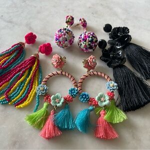 4 Flashy pairs of Vibrant Summer themed Pierced Earrings! Barely worn!